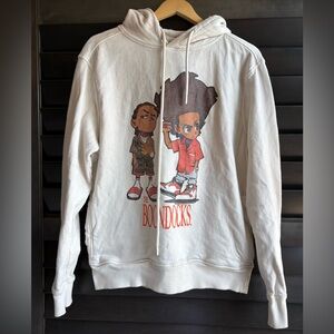 The Boondocks Small Off White Hoodie Riley & Huey Pullover 100% Cotton